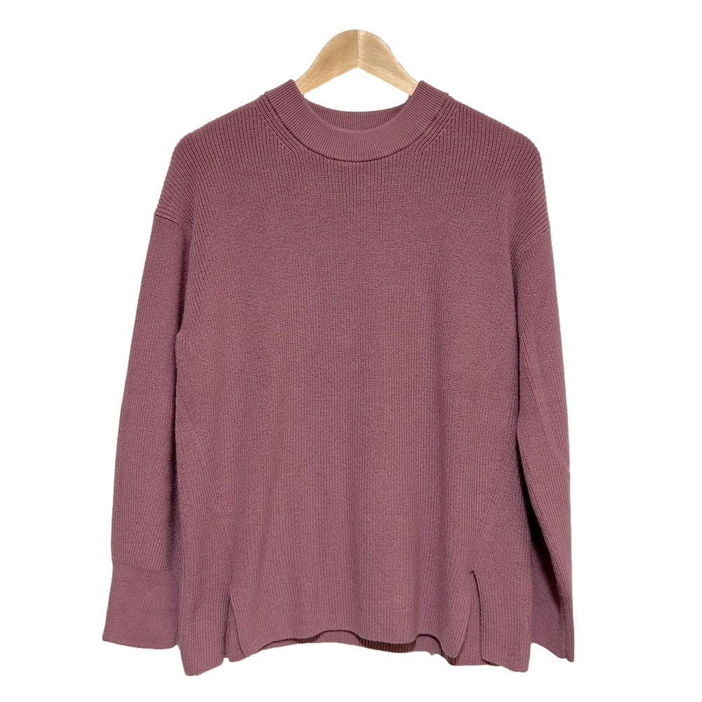 2023 Lululemon Merino Wool Blend Ribbed Crewneck Sweater Velvet Dust Pink Size 8 - Picture 2 of 10